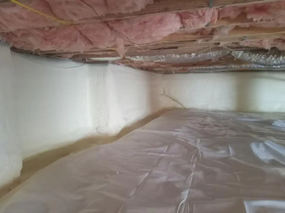 Crawl space encapsulation with closed-cell spray foam for Flat Roof Repair in Oak Bluffs